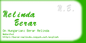 melinda berar business card